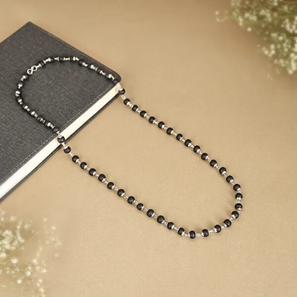 Karungali Malai Silver-Plated Cap Necklace